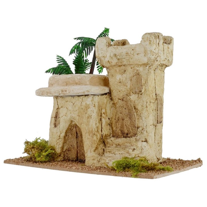 Palestinian house with tower cm 18x10, 8x16, 5 h