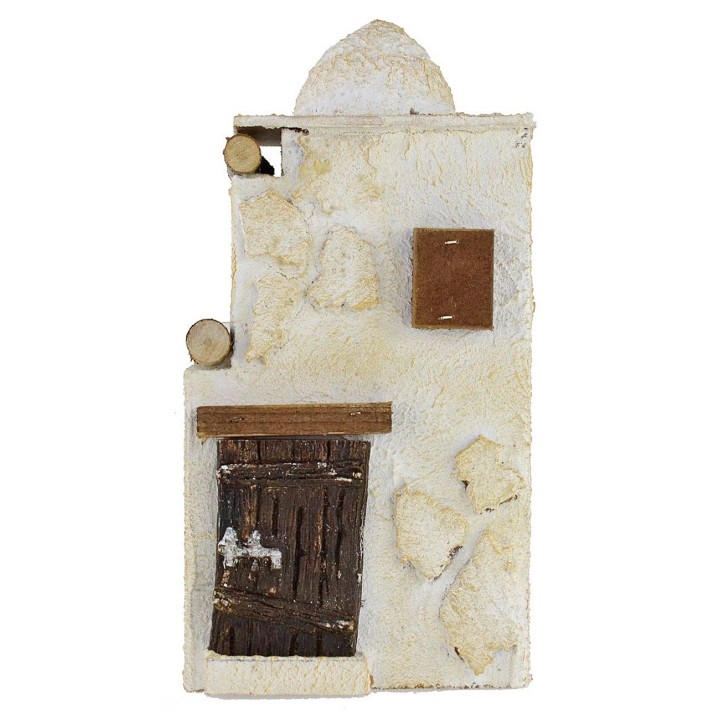 Casa palestinese in legno stuccato cm 11x9x23 h