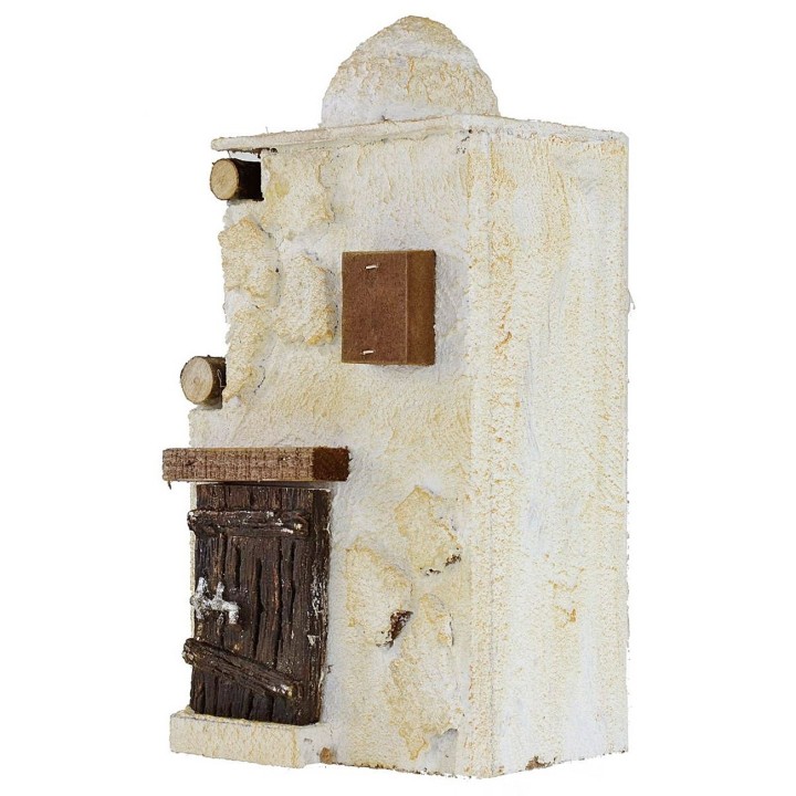 Casa palestina de madera estucada cm 11x9x23 h