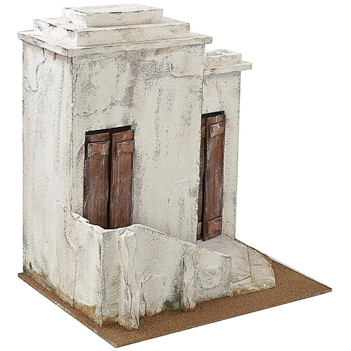 Casa palestina de madera estucada de 52,5x35x54 cm de altura