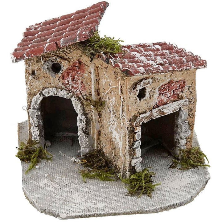 Casa para belén en resina de 12x12x10 cm de altura.