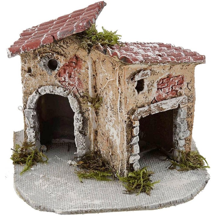 Casa para belén en resina de 12x12x10 cm de altura.