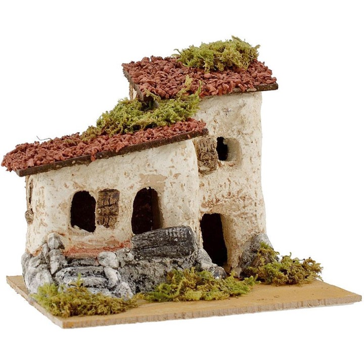 Casa rustica per presepe cm 16x15x12,5 h.