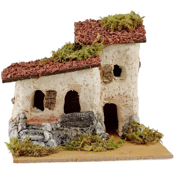 Casa rustica per presepe cm 16x15x12,5 h.
