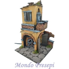Casa stile Napoletano presepe con portico e forno ef. 