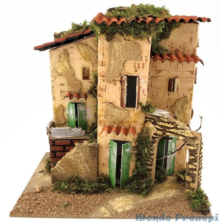 Caserío con escaleras y pequeño pórtico
