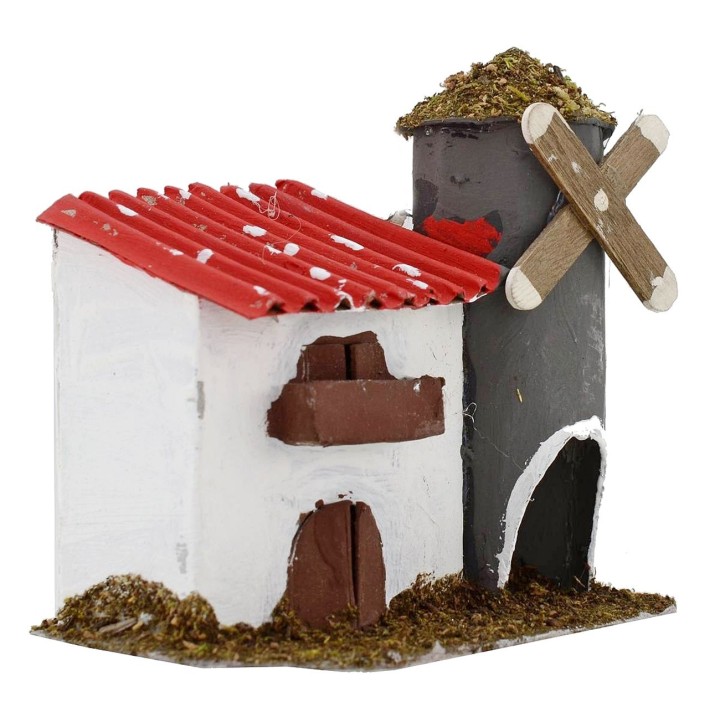 Cascina con silos per presepe cm 12x8x11,5 h