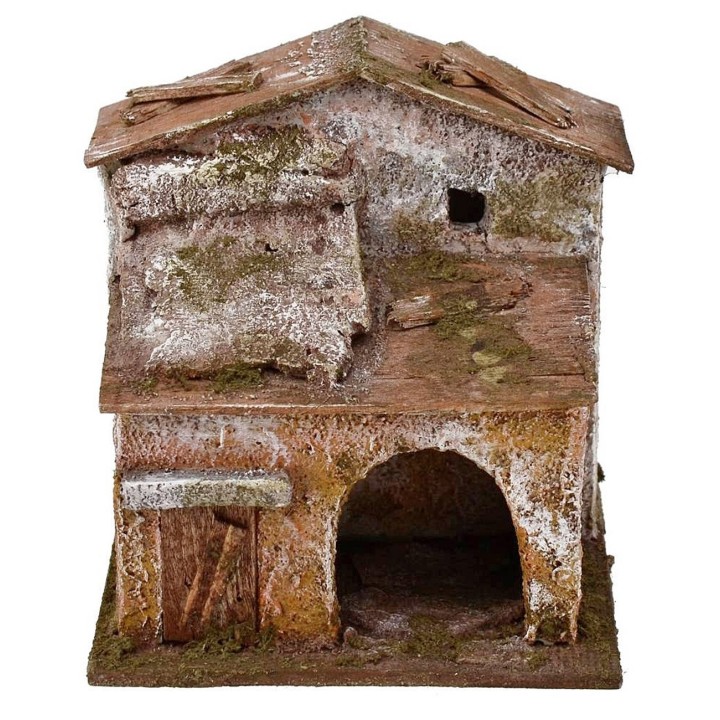 Casita rural para belén de 10x9x11 cm de altura
