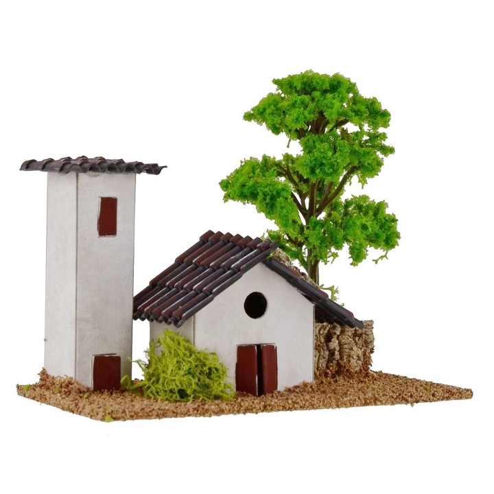 Cascine for nativity scene with tree 15x8x9h cm