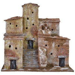 Houses in the distance with staircase cm 22x15x21 h