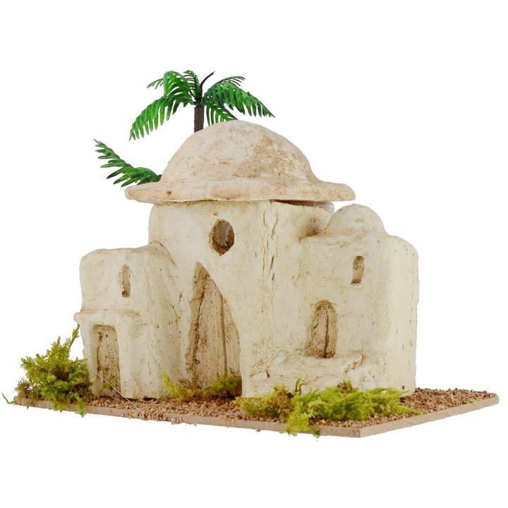 Casas palestinas con palma cm 17,8x11x15 h