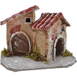 Casas para belén en resina de 12x9x8 cm de altura.