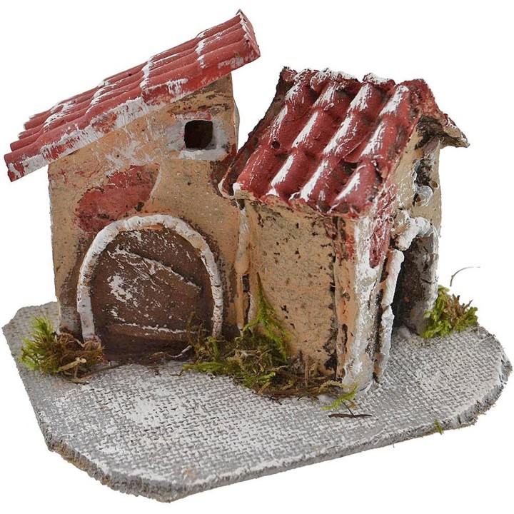 Houses for nativity scene in resin 12x9x8 cm h.