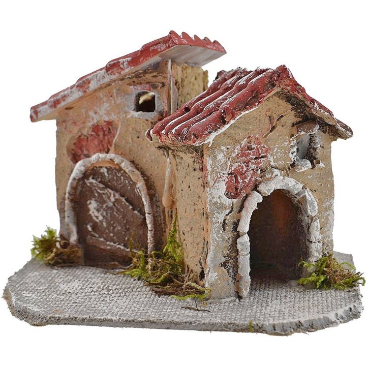 Casas para belén en resina de 12x9x8 cm de altura.