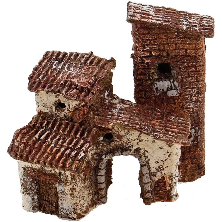 Case presepe accatastate con arco in resina cm 9x5x9,5 h.