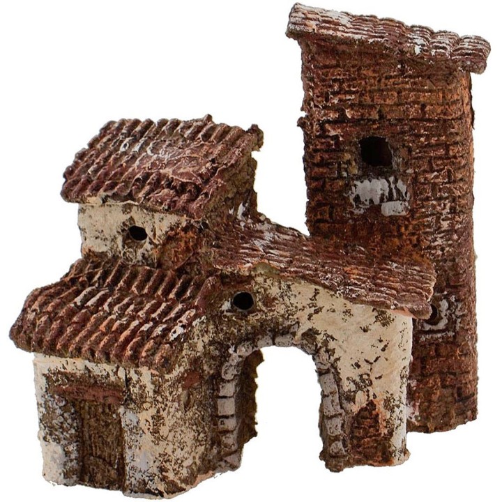 Case presepe accatastate con arco in resina cm 9x5x9,5 h.