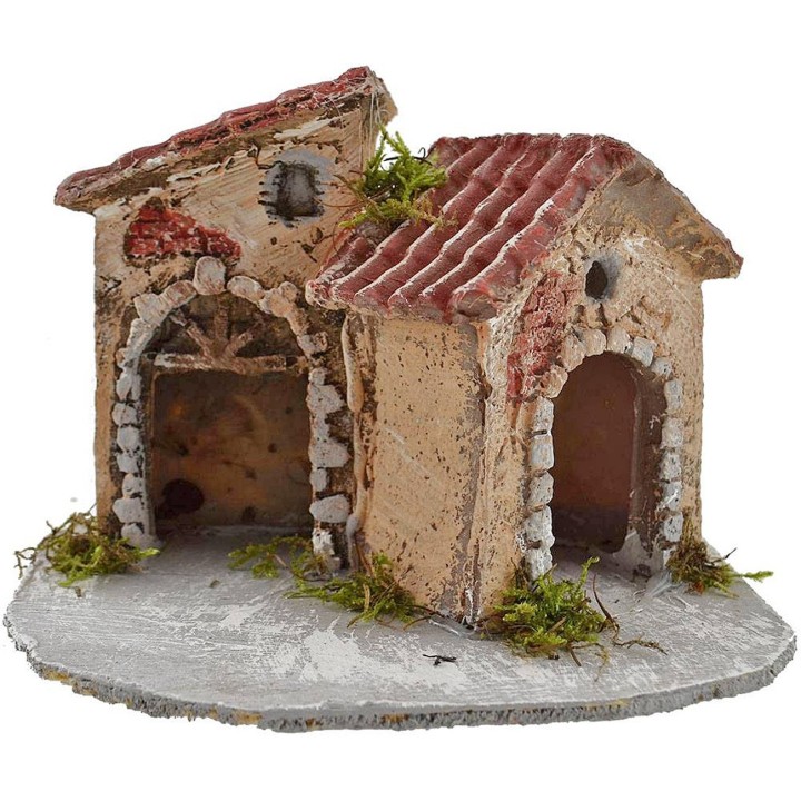 Casas de belén en resina de 15x12x11 cm h.