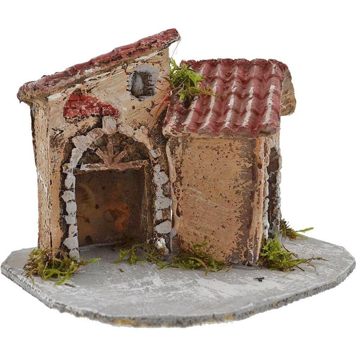 Casas de belén en resina de 15x12x11 cm h.