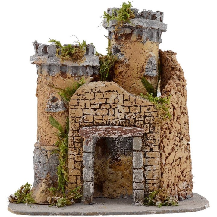 Castillo para belén de 20x17x20 cm de altura.