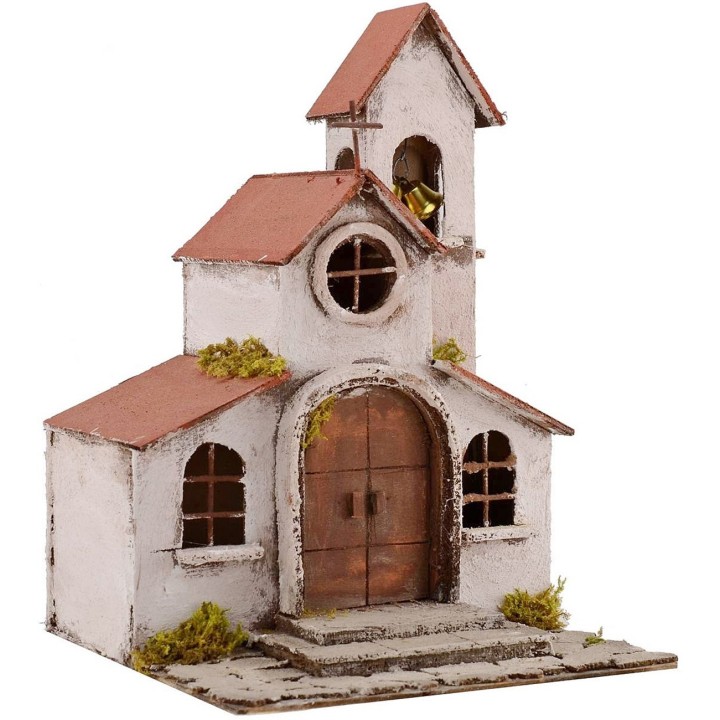 Chiesa con campanile cm 25x25x35 h.