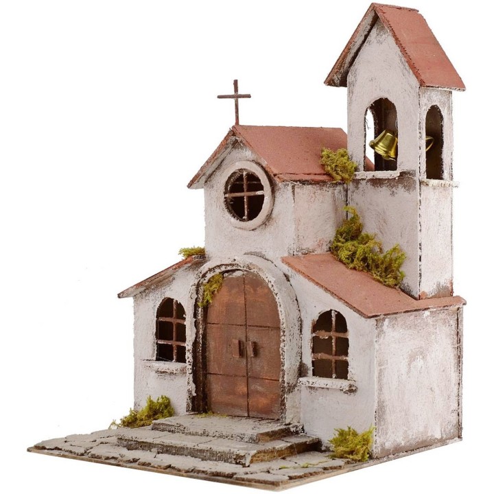 Iglesia con campanario cm 25x25x35 h.