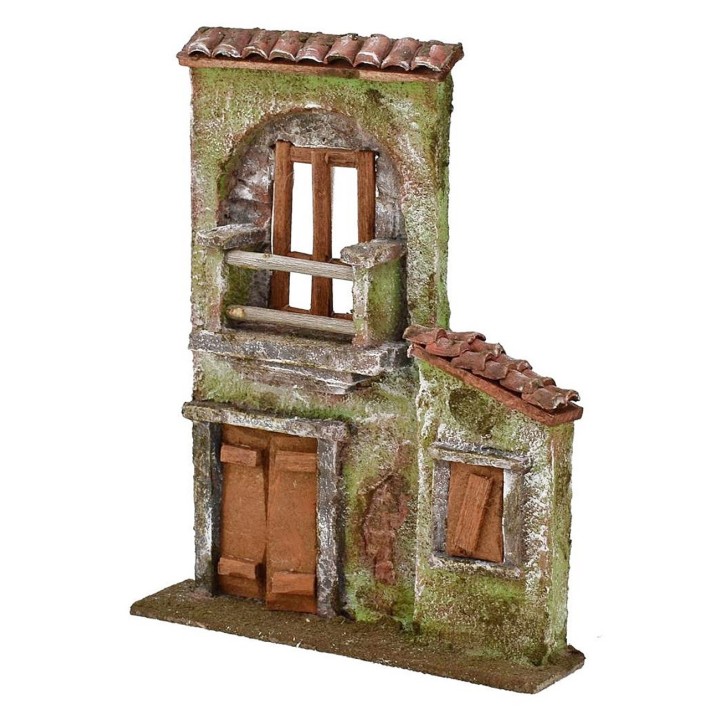 Home façade with balcony, porton and window cm 14,5x3, 5x18, 5
