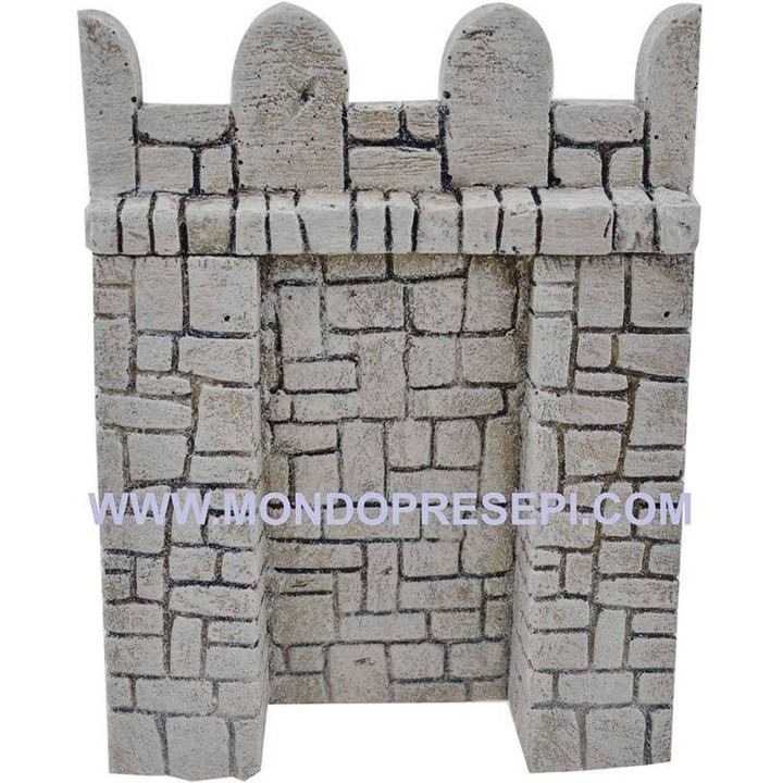 Mura fortificata in resina per castello presepe cm 12,5x17 h.