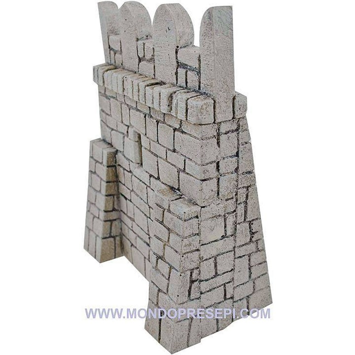 Mura fortificata in resina per castello presepe cm 12,5x17 h.