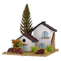 Paesaggio con casette per presepe cm13,5x13,5x9,5h