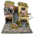 Belén de 30x30 cm iluminado con fuente funcional