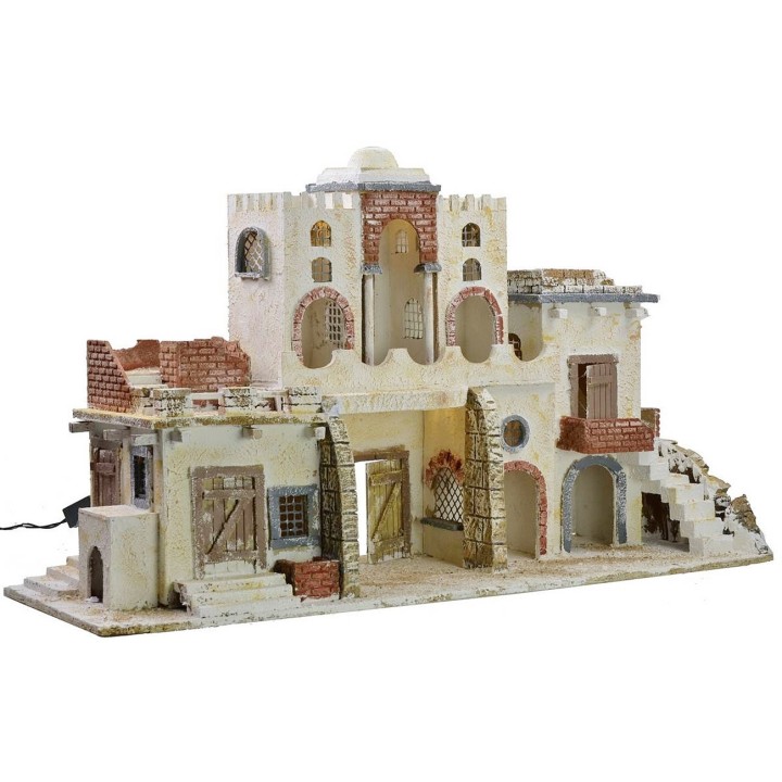 Presepe palestinese con luci funzionanti cm 85x30x50 h