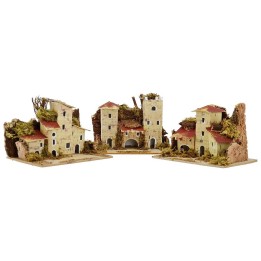 Juego de 3 casas para belén de 15x10x10 cm h