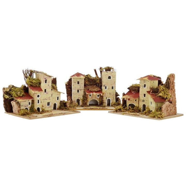 Set 3 case per presepe cm 15x10x10 h