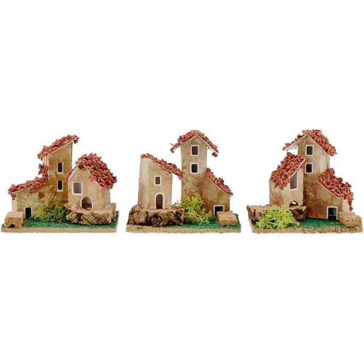Set 3 casette per presepe cm 9x6,5x7 h.