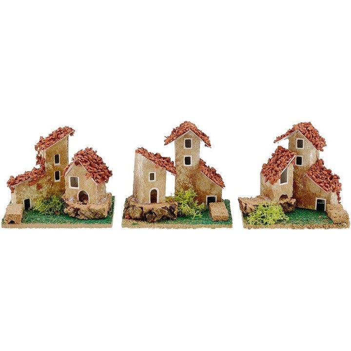 Set 3 casette per presepe cm 9x6,5x7 h.