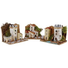 Set casette 3 pezzi per presepe cm 15,5x10x12,5 h