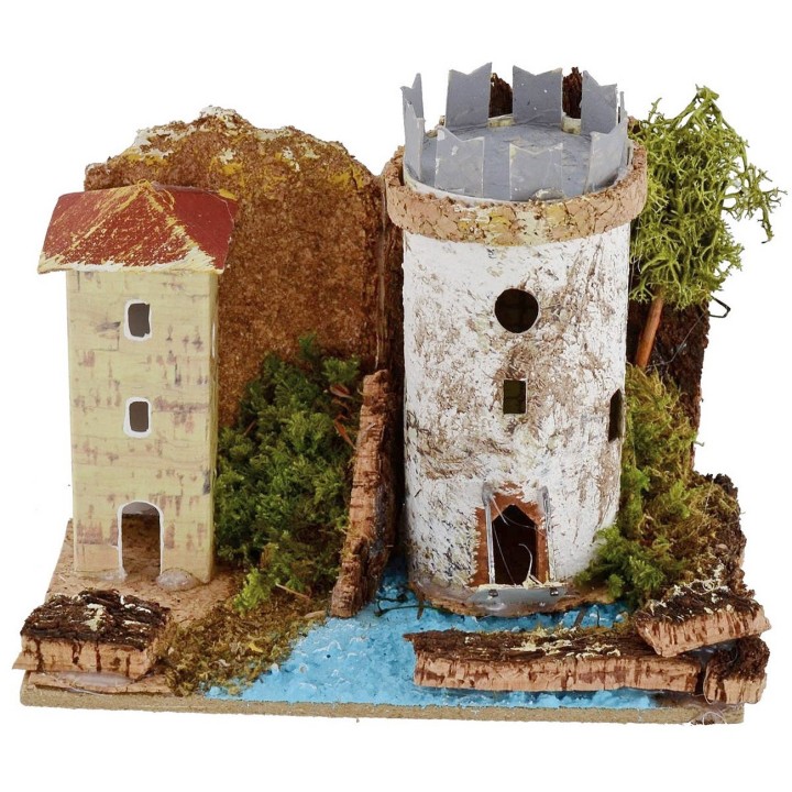 Set casette 3 pezzi per presepe cm 15,5x10x12,5 h