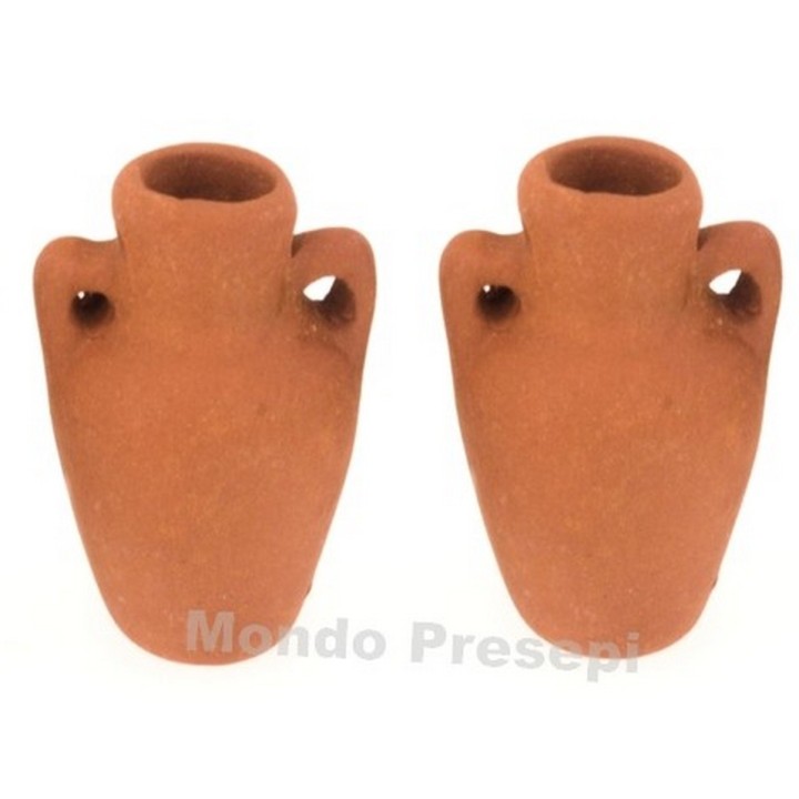 Set of 2 nativity scene amphorae 3.5 cm h. 