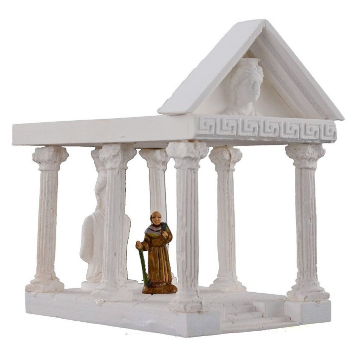 Roman temple in plaster 7.5x13.5x12.5 cm h