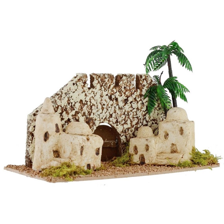 Palestinian village with fortificated walls cm 21,2x11, 5x15 h