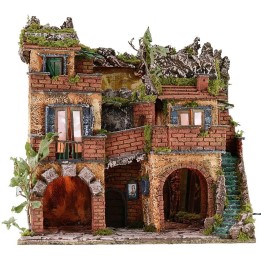 Borgo illuminato con specchio effetto profondità cm 50x39,5x53 h