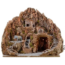 Presepe cm 52x55x48 h with waterfall, donkey with grinding and