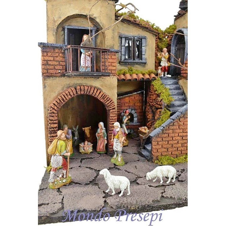 Crib complete with statues Landi lit with the oven 50x40