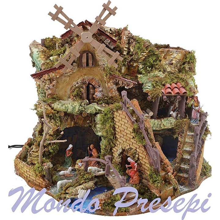 Crib complete with statues Landi mill and fire