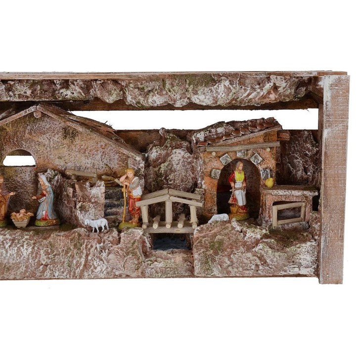 Pesebre completo de estatuas Landi Moranduzzo con cabaña y