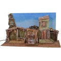 Nativity scene with sky and working fountain cm 70x29x37 h