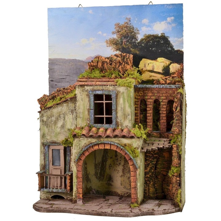Presepe con quadro da appendere cm 39,5x19x55 h