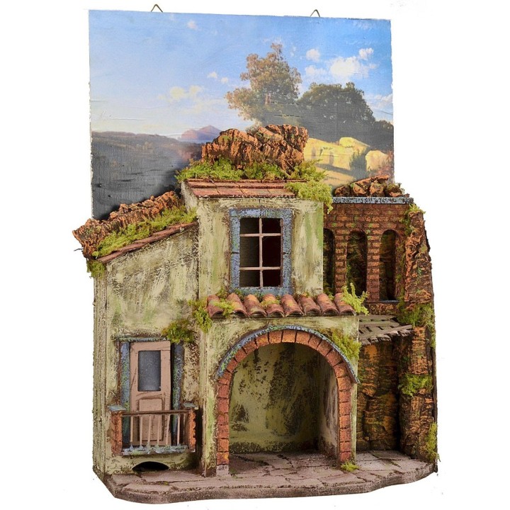 Nativity scene with picture to hang cm 39,5x19x55 h