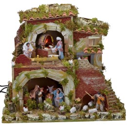Nativity scene with moving statues cm 57x37x50 h