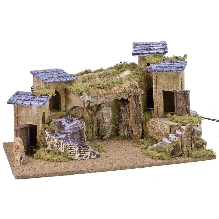 Presepe illuminato cm 57x34x31,5 h